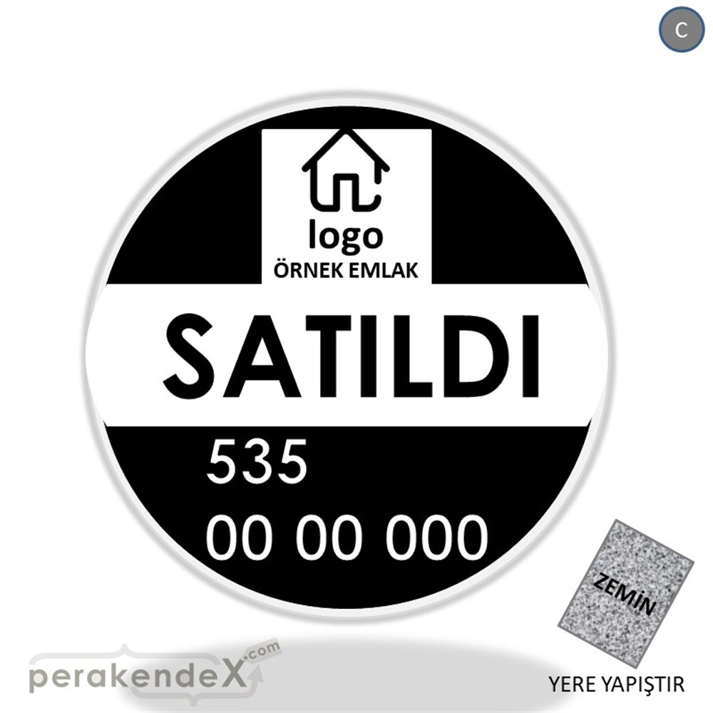 Satıldı Yazısı 001 SERT PLASTİK POSTER,  AFİŞ (BANNER) -dikdörtgen,tek yön baskısert plastik poster,  afiş