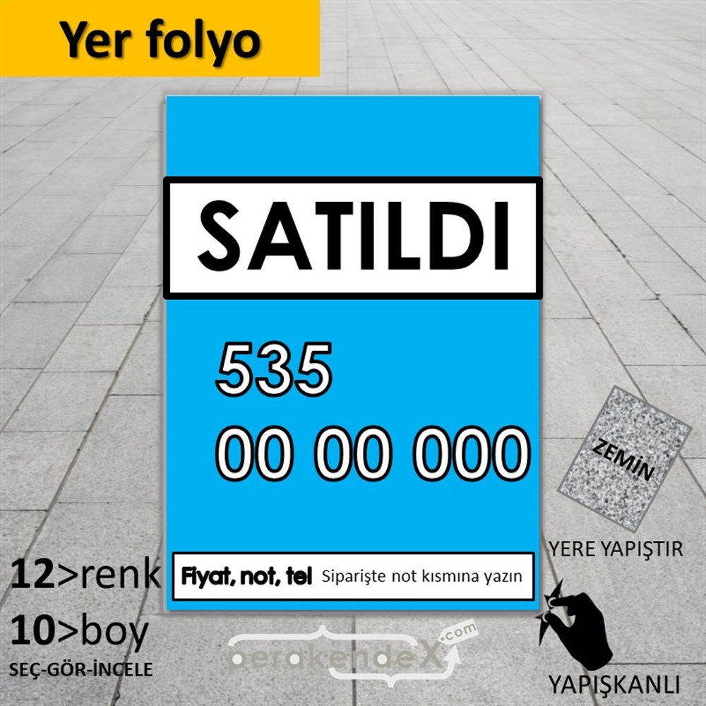 Satıldı Yazısı 005 YER - ZEMİN FOLYO,  VİNİL -dikdörtgen,tek yön baskıyer - zemin folyo,  vinil