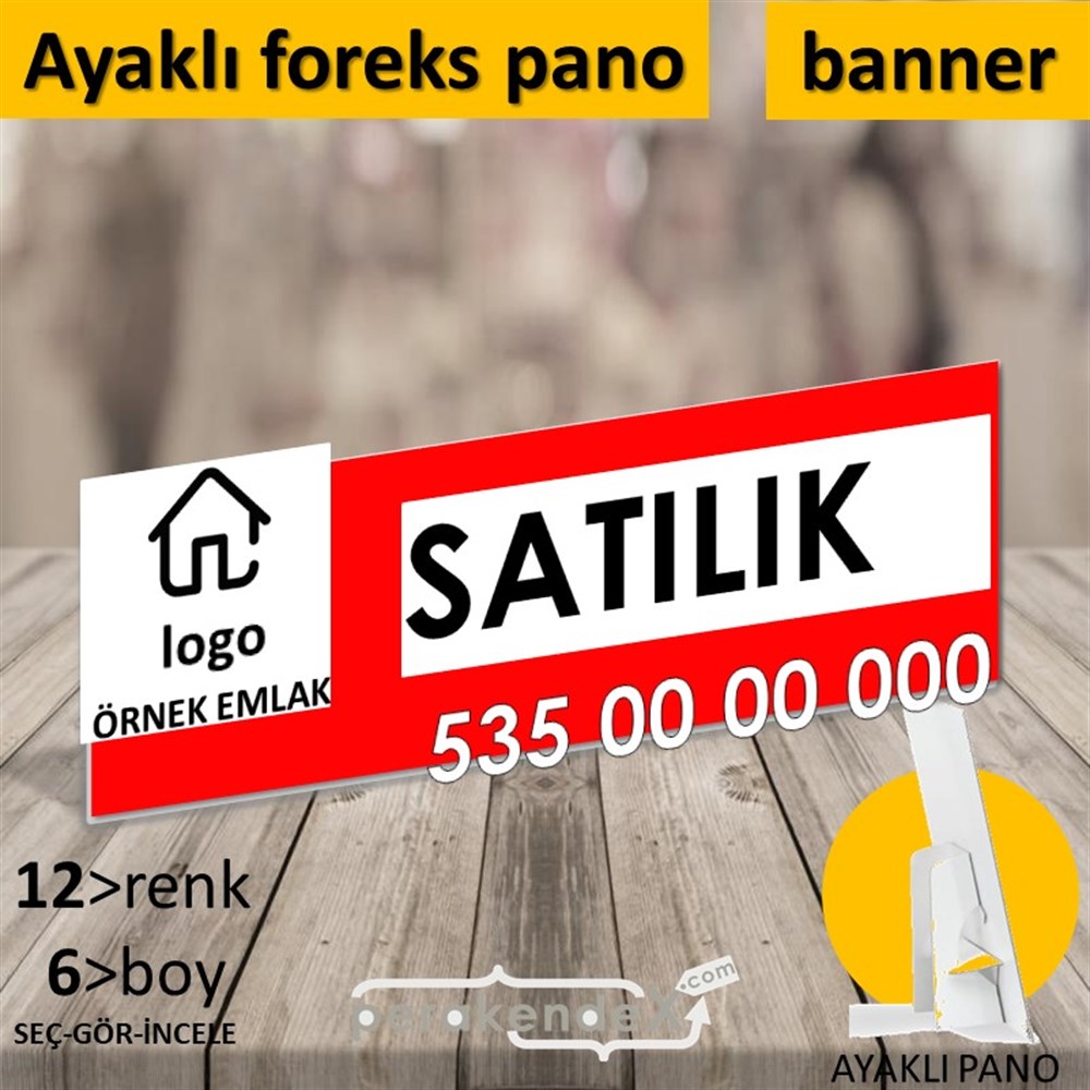 Satılık Yazısı 001 KARTON AYAKLI POSTER,  PANO (BANNER) -dikdörtgen,tek yön baskıkarton ayaklı poster,  pano