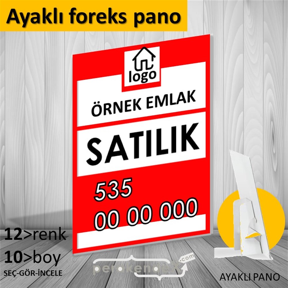 Satılık Yazısı 001 KARTON AYAKLI POSTER,  PANO -dikdörtgen,tek yön baskıkarton ayaklı poster,  pano