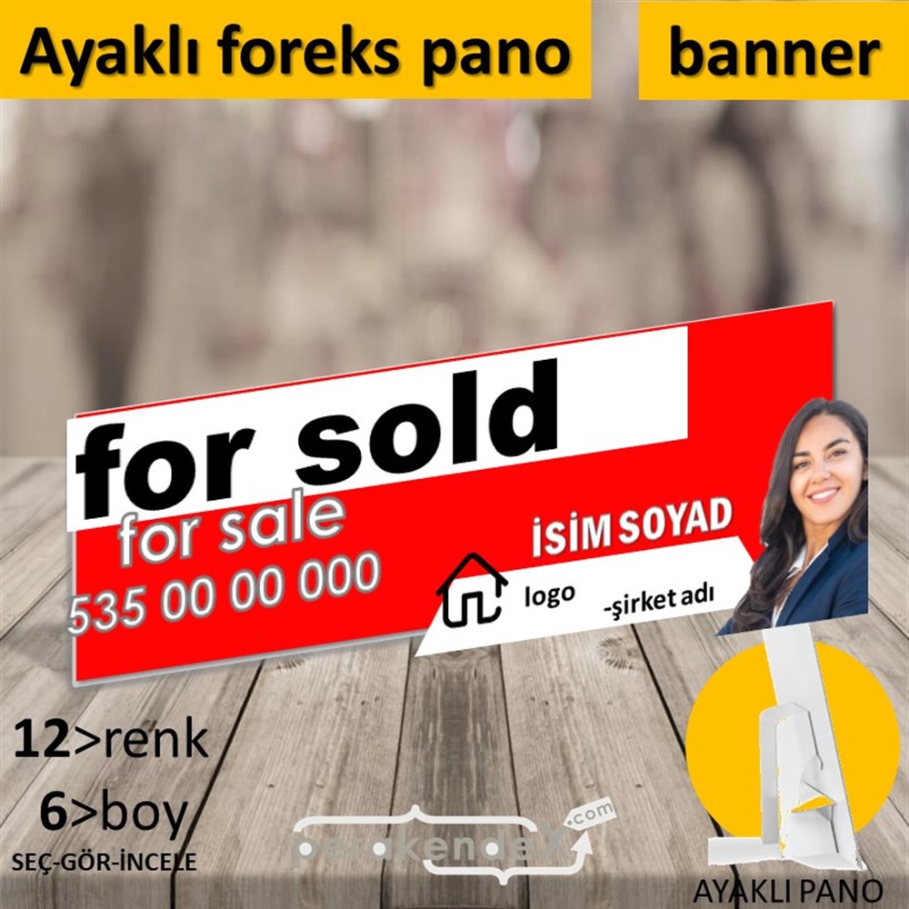 Satılık Yazısı 002 KARTON AYAKLI POSTER,  PANO (BANNER) -dikdörtgen,tek yön baskıkarton ayaklı poster,  pano