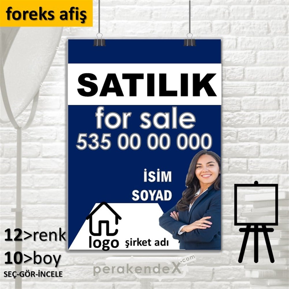 Satılık Yazısı 002 SERT PLASTİK POSTER,  AFİŞ -dikdörtgen,tek yön baskısert plastik poster,  afiş
