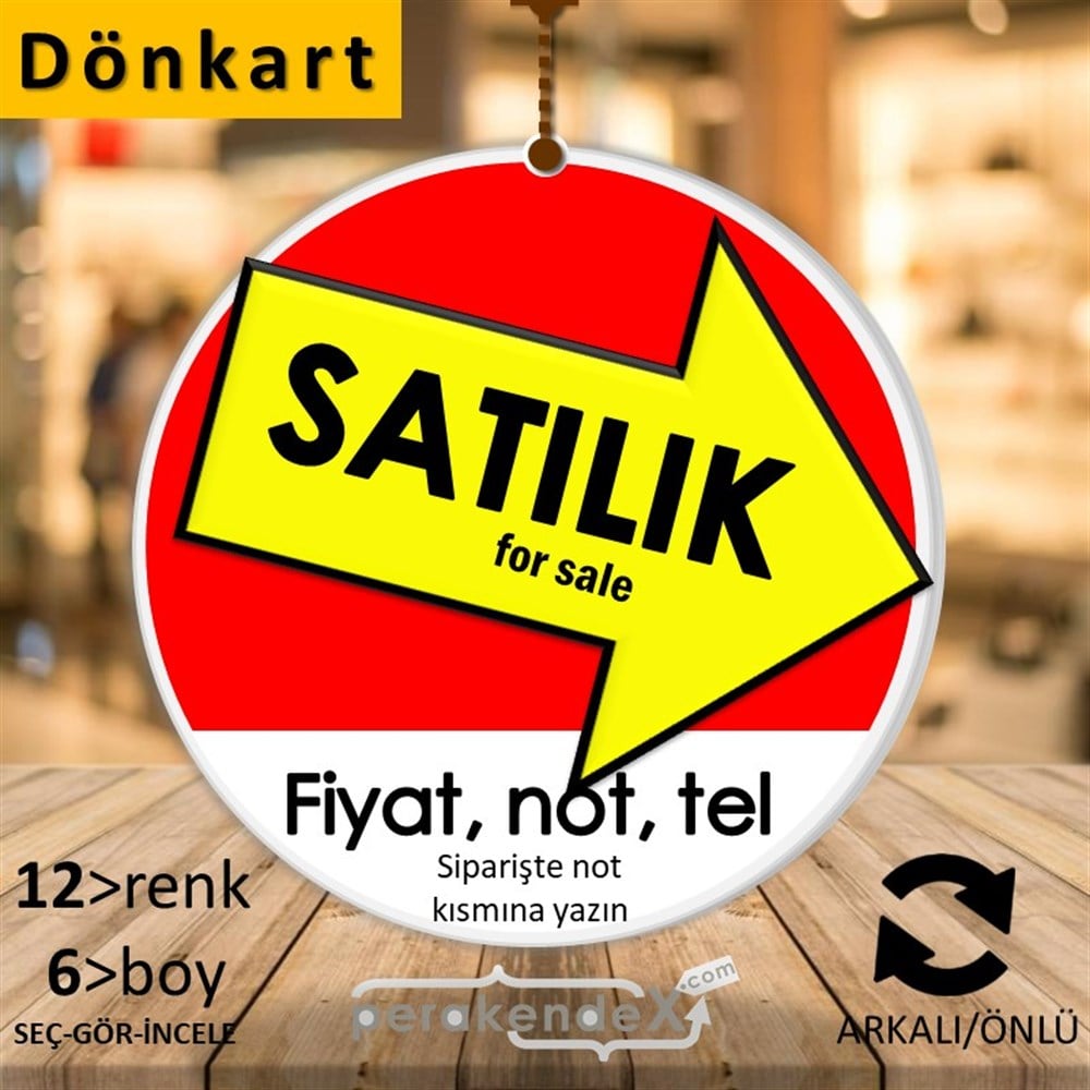 Satılık Yazısı 007 DÖNKART -oval,çift yön baskıdön-kart
