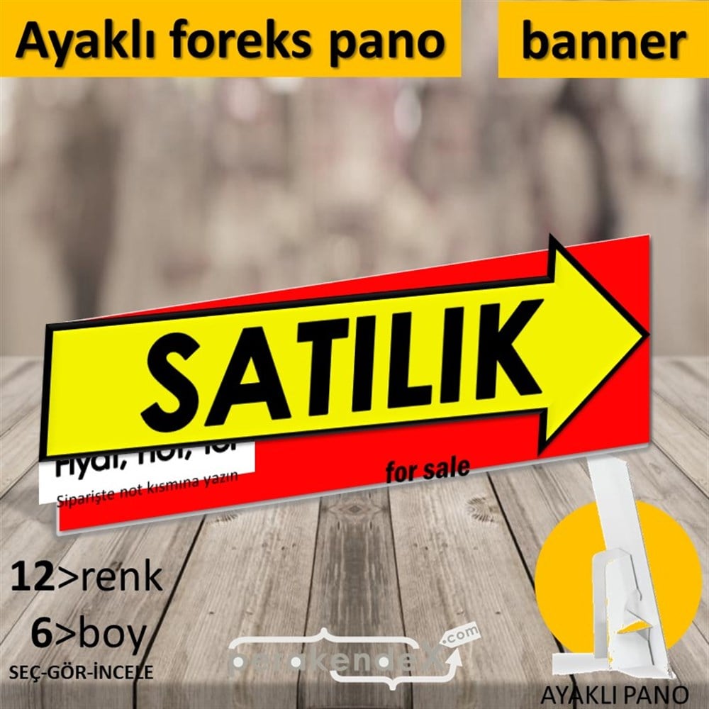 Satılık Yazısı 007 KARTON AYAKLI POSTER,  PANO (BANNER) -dikdörtgen,tek yön baskıkarton ayaklı poster,  pano