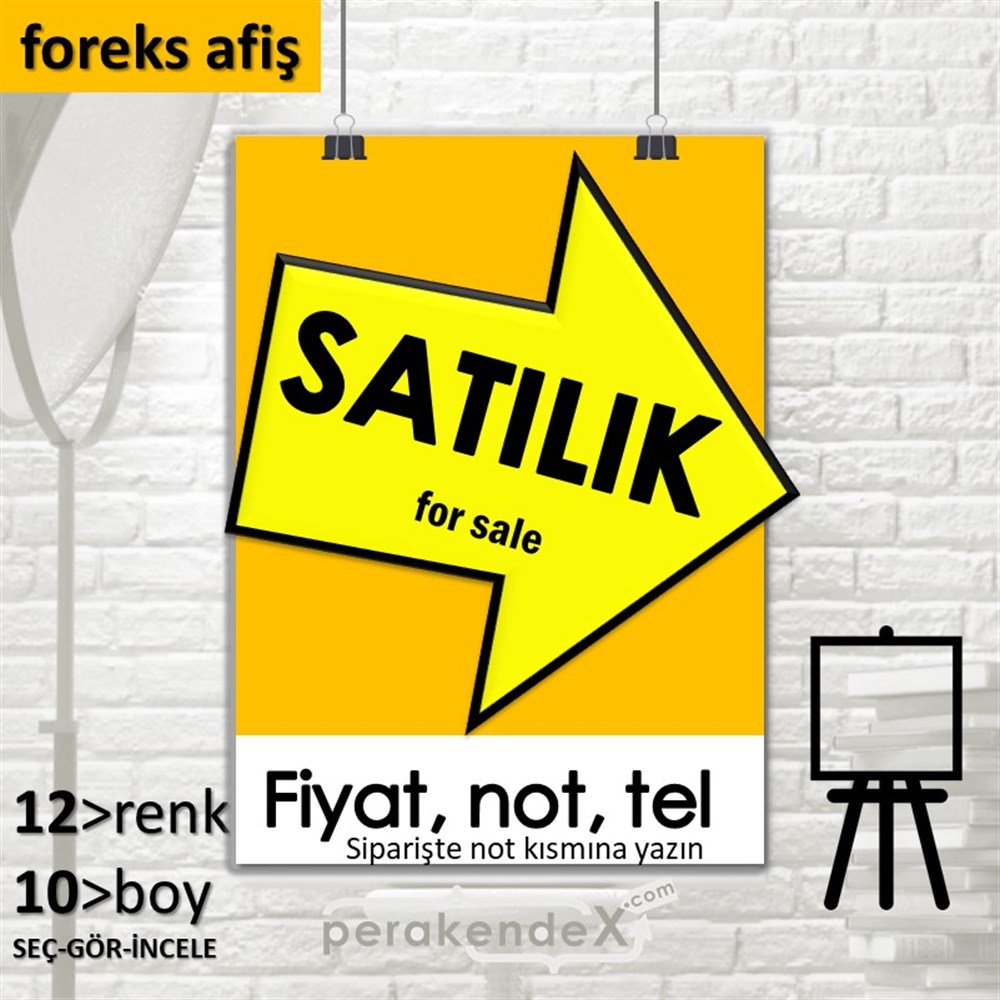 Satılık Yazısı 007 SERT PLASTİK POSTER,  AFİŞ -dikdörtgen,tek yön baskısert plastik poster,  afiş