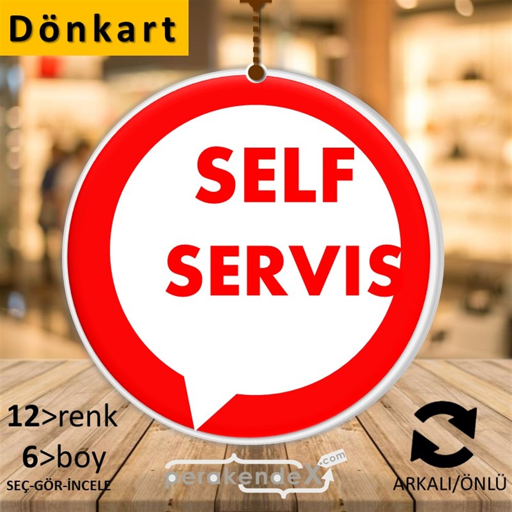 Self Servis Hizmet DÖNKART -oval,çift yön baskıdön-kart