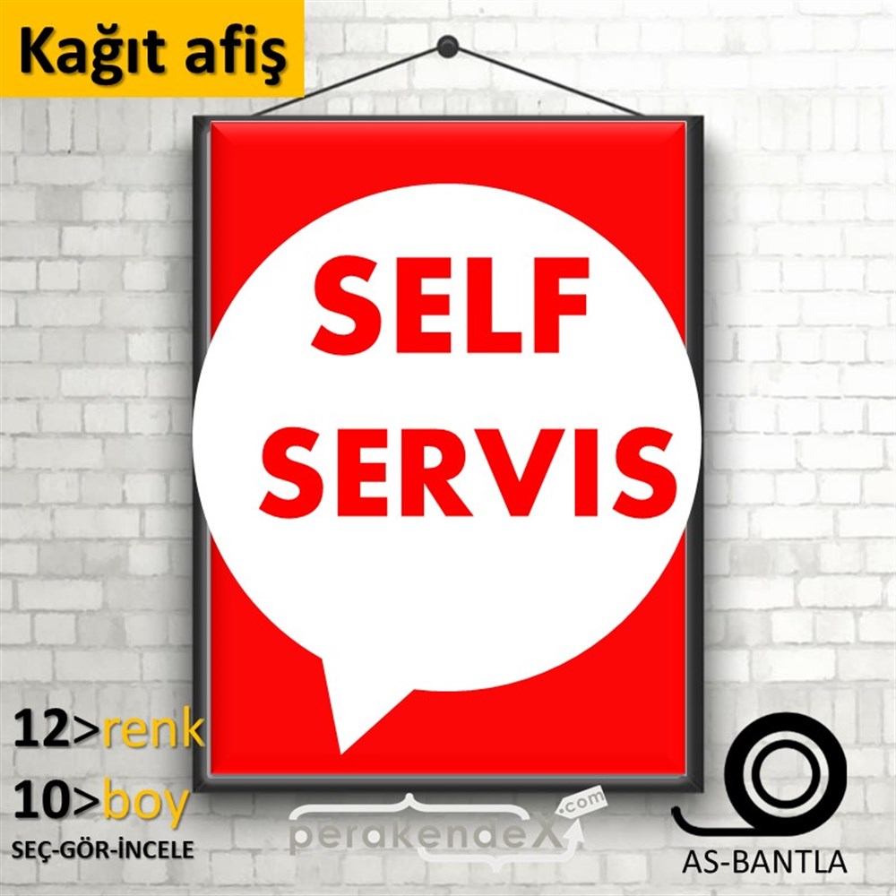 Self Servis Hizmet KAĞIT POSTER,  AFİŞ -dikdörtgen,tek yön baskıkağıt poster,  afiş