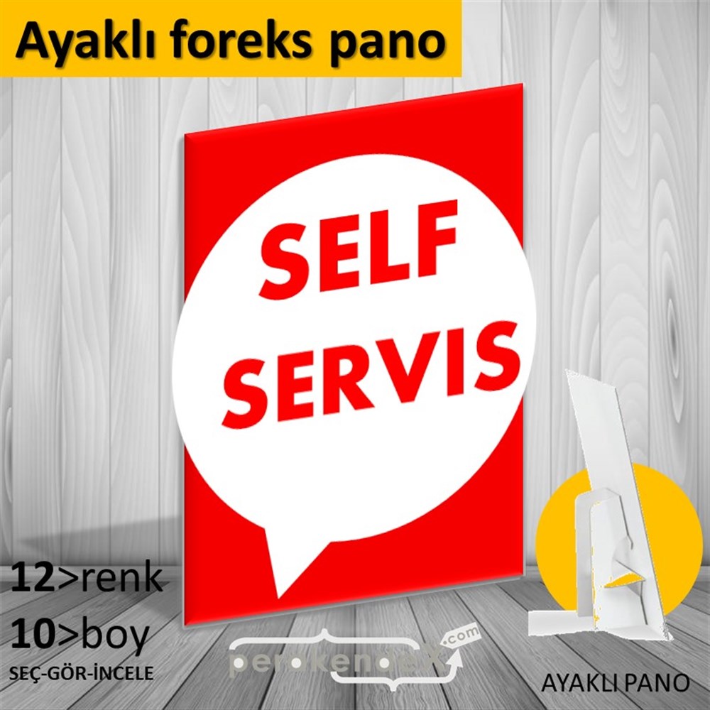 Self Servis Hizmet KARTON AYAKLI POSTER,  PANO -dikdörtgen,tek yön baskıkarton ayaklı poster,  pano