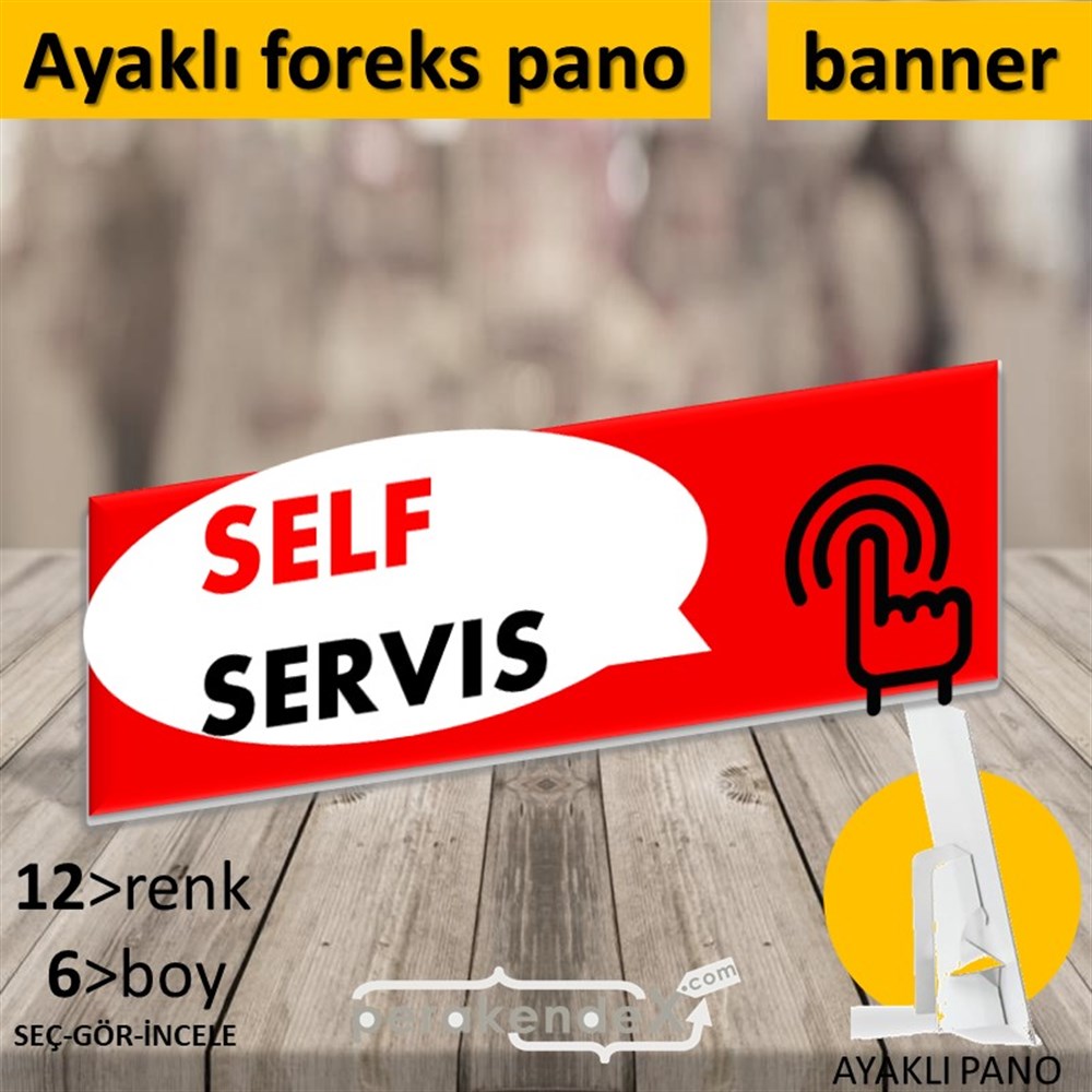 Self Servis Hizmet KARTON AYAKLI POSTER,  PANO (BANNER) -dikdörtgen,tek yön baskıkarton ayaklı poster,  pano