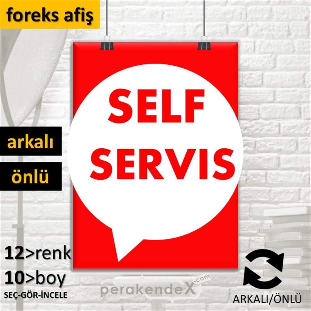 Self Servis Hizmet SERT PLASTİK POSTER,  AFİŞ -dikdörtgen,çift yön baskısert plastik poster,  afiş