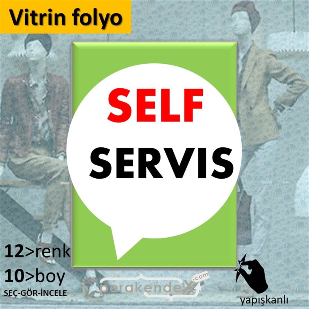 Self Servis Hizmet VİTRİN - CAM FOLYO,  VİNİL -dikdörtgen,tek yön baskıvitrin - cam folyo,  vinil