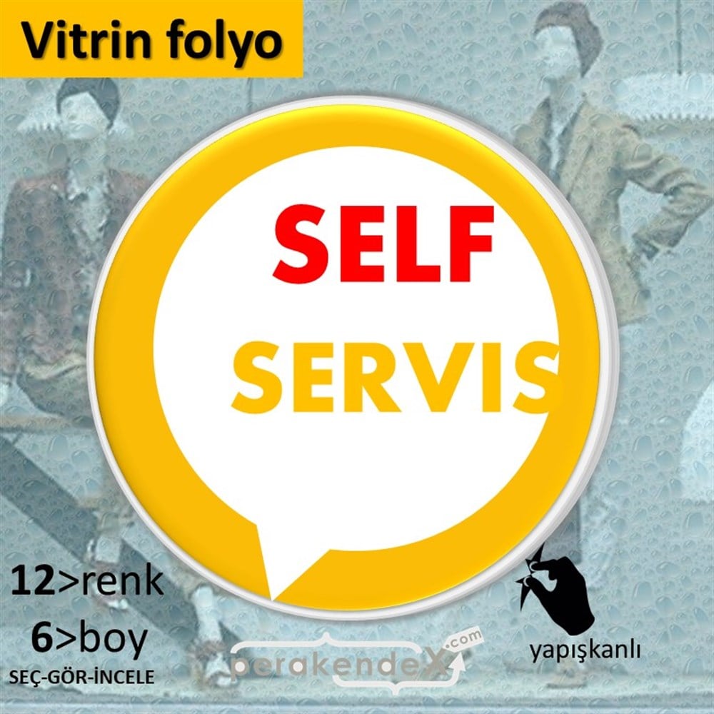 Self Servis Hizmet VİTRİN - CAM FOLYO,  VİNİL -oval,tek yön baskıvitrin - cam folyo,  vinil