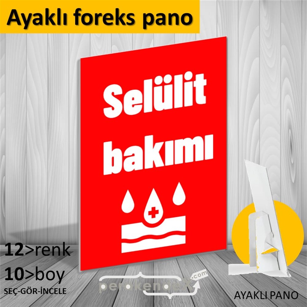 Selülit Bakımı Yazısı KARTON AYAKLI POSTER,  PANO -dikdörtgen,tek yön baskıkarton ayaklı poster,  pano