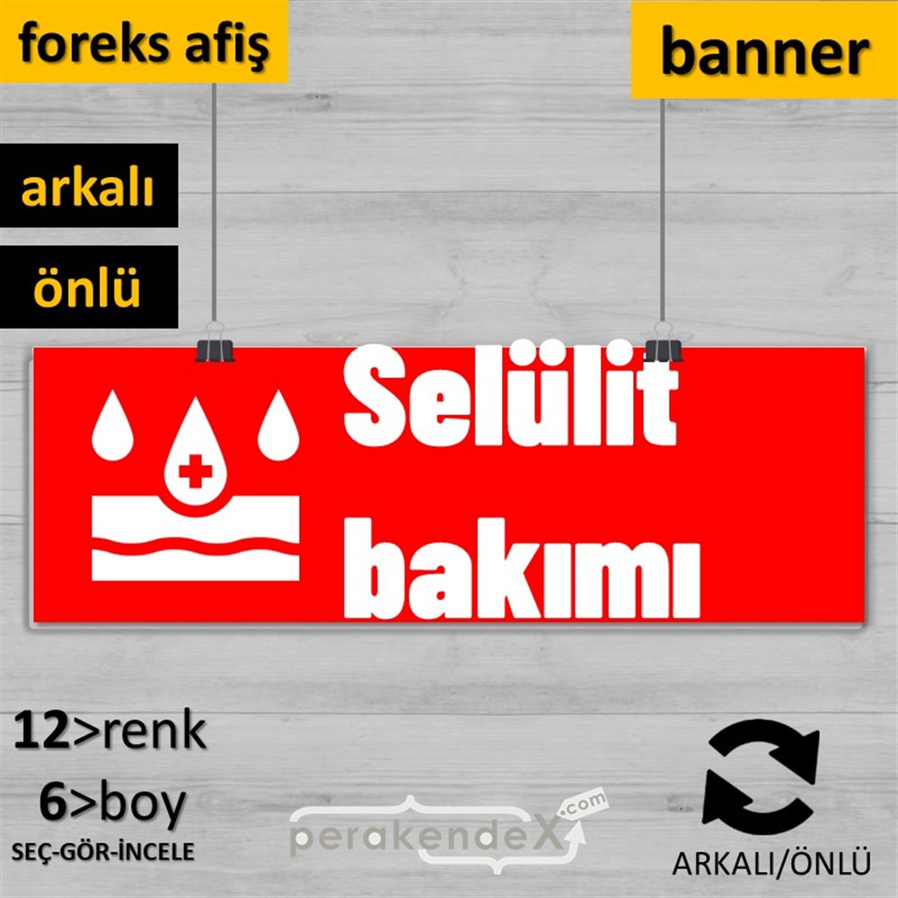 Selülit Bakımı Yazısı SERT PLASTİK POSTER,  AFİŞ (BANNER) -dikdörtgen,çift yön baskısert plastik poster,  afiş
