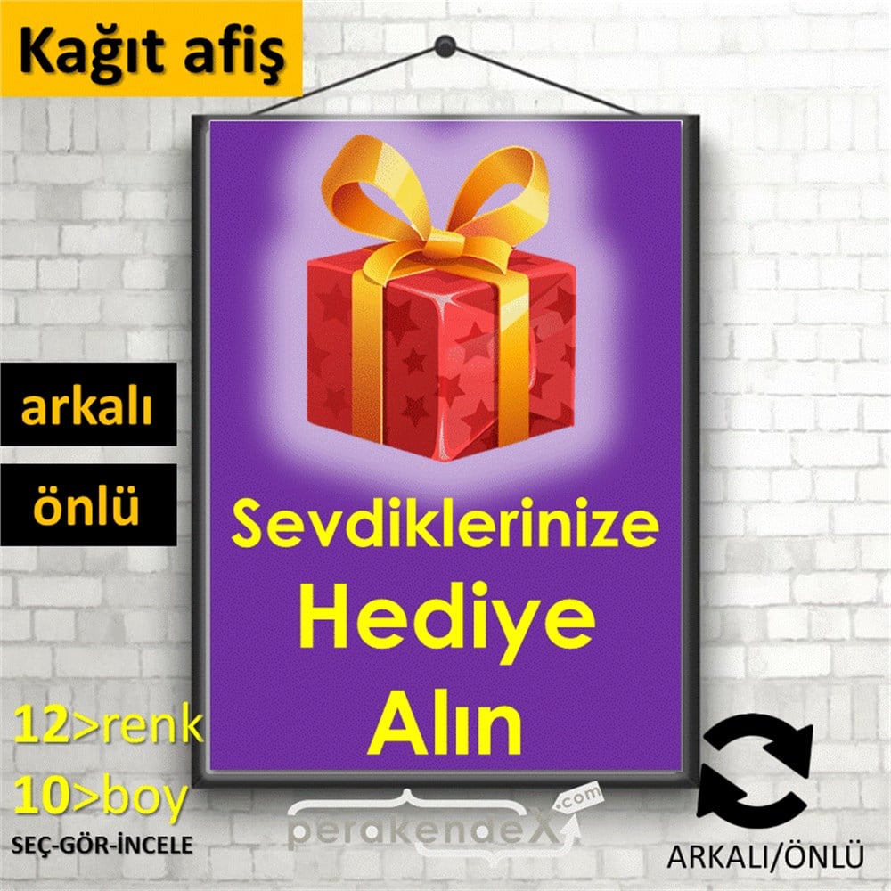 Sevdiklerinize Hediye Alın KAĞIT POSTER,  AFİŞ -dikdörtgen,çift yön baskı