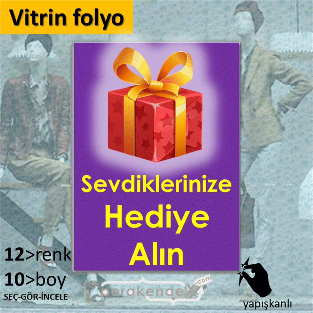 Sevdiklerinize Hediye Alın VİTRİN - CAM FOLYO,  VİNİL -dikdörtgen,tek yön baskı