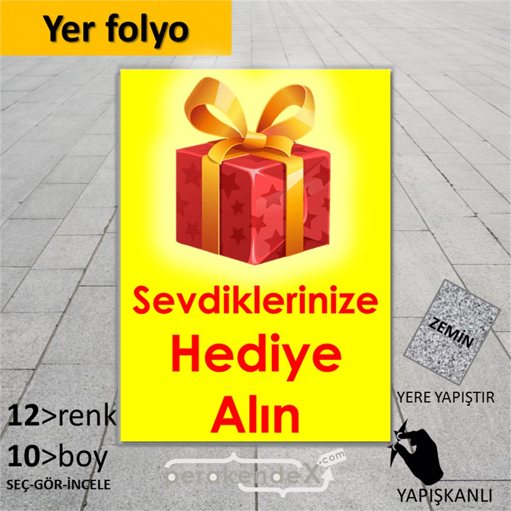 Sevdiklerinize Hediye Alın YER - ZEMİN FOLYO,  VİNİL -dikdörtgen,tek yön baskı
