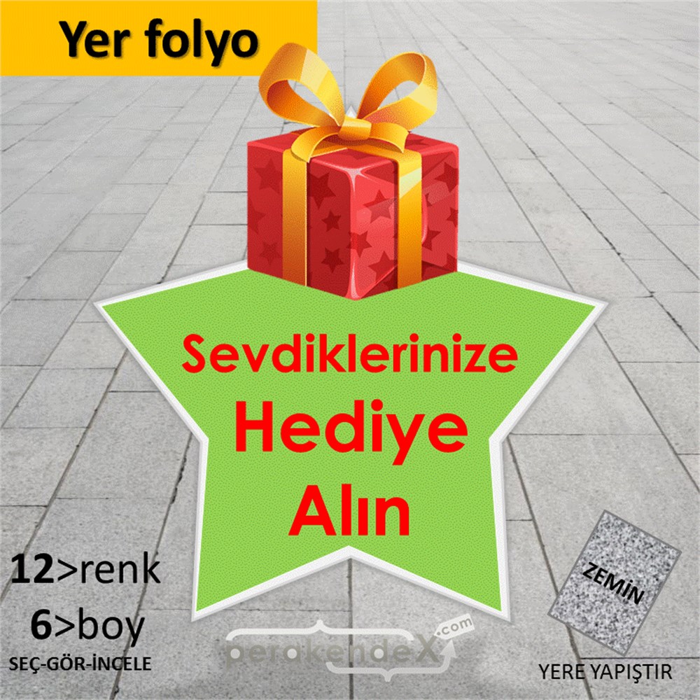 Sevdiklerinize Hediye Alın YER - ZEMİN FOLYO,  VİNİL -yıldız,tek yön baskı