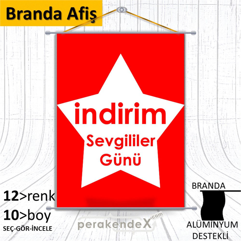 Sevgililer Günü indirim BRANDA POSTER,  AFİŞ -dikdörtgen,tek yön baskı