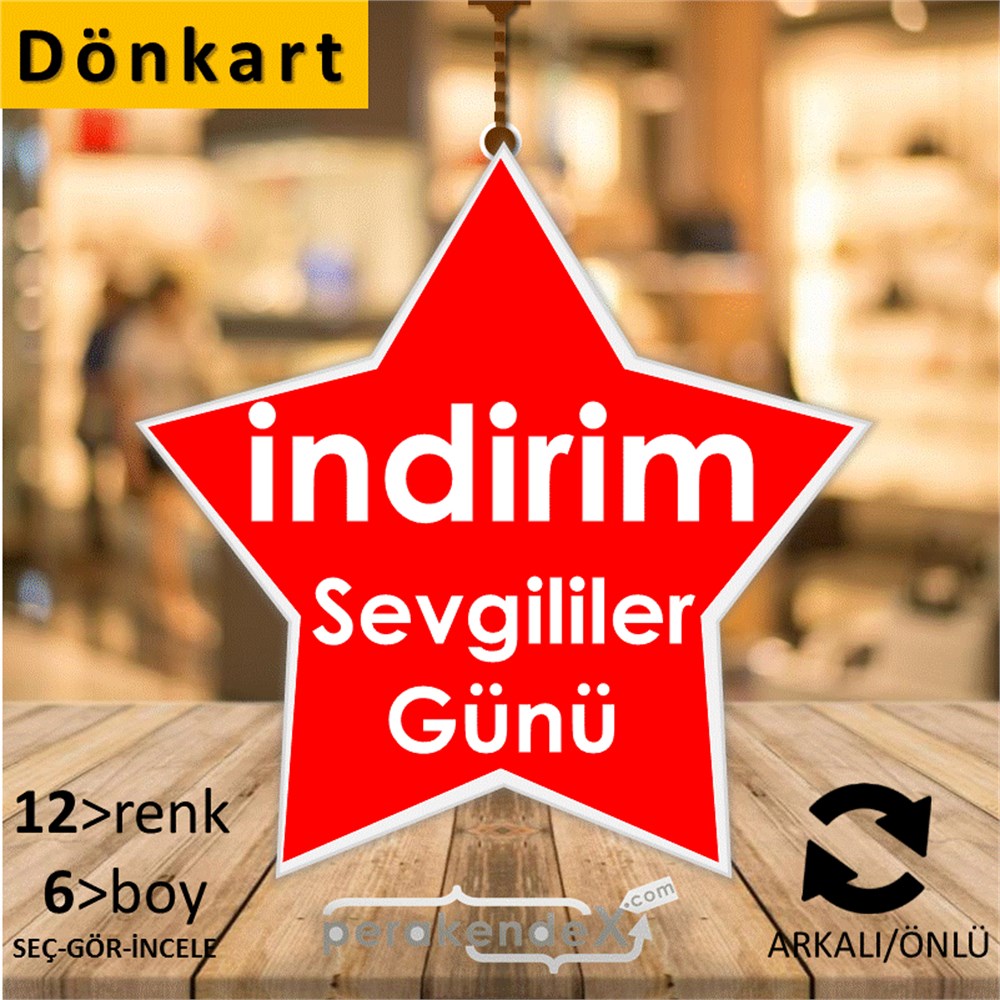 Sevgililer Günü indirim DÖNKART -yıldız,çift yön baskı