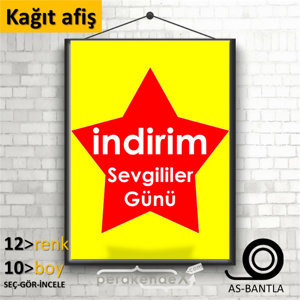 Sevgililer Günü indirim KAĞIT POSTER,  AFİŞ -dikdörtgen,tek yön baskı