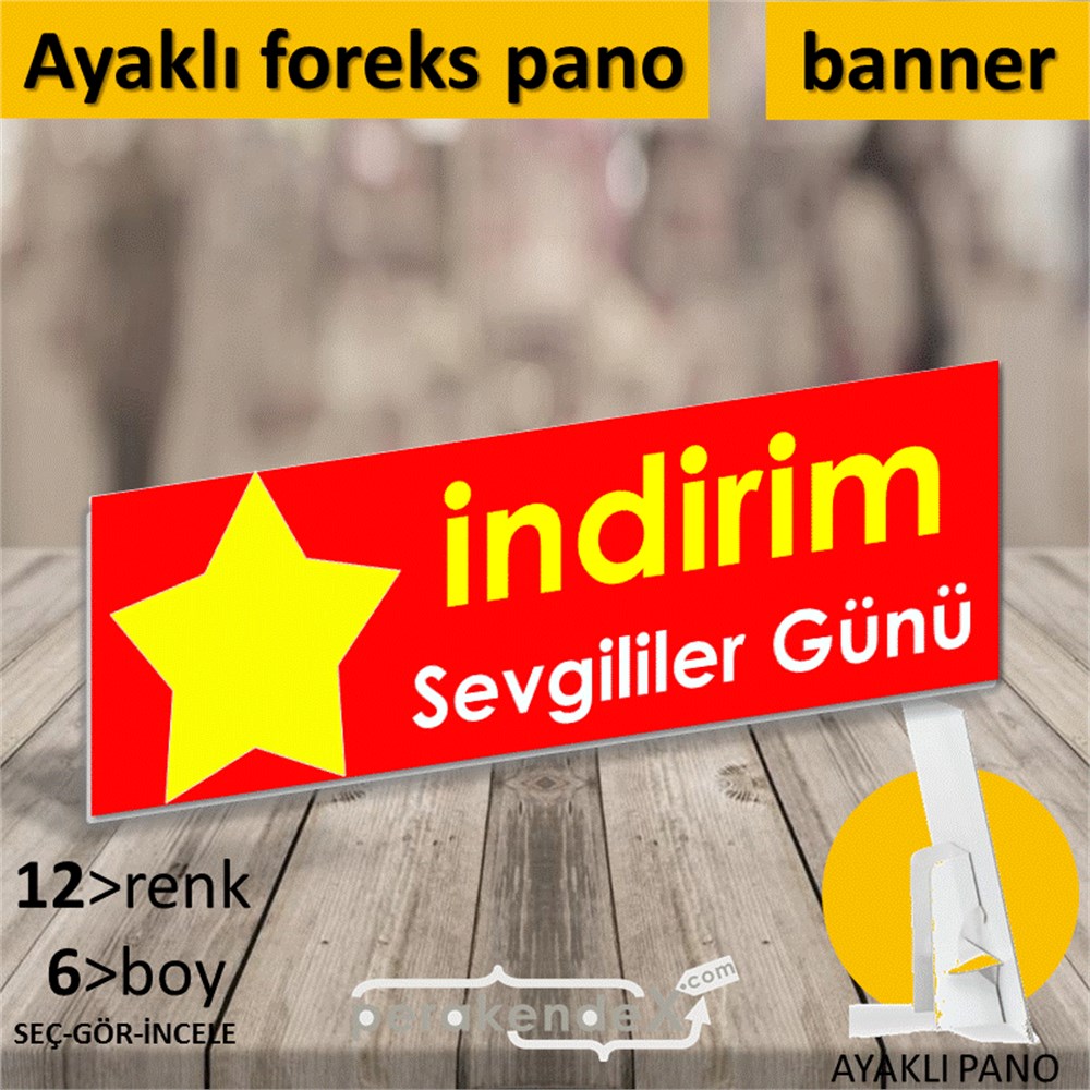 Sevgililer Günü indirim KARTON AYAKLI POSTER,  PANO (BANNER) -dikdörtgen,tek yön baskı