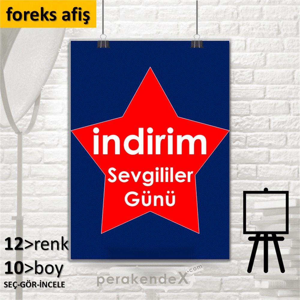 Sevgililer Günü indirim SERT PLASTİK POSTER,  AFİŞ -dikdörtgen,tek yön baskı
