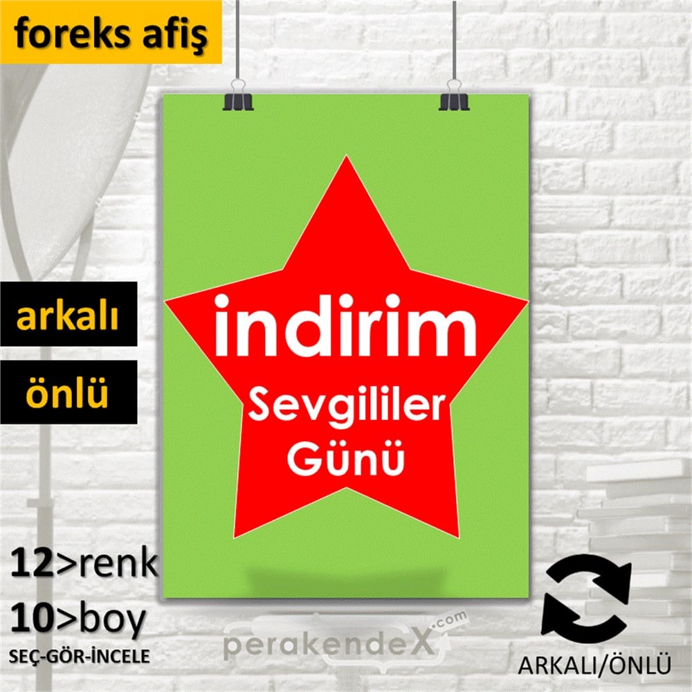 Sevgililer Günü indirim SERT PLASTİK POSTER,  AFİŞ -dikdörtgen,çift yön baskı
