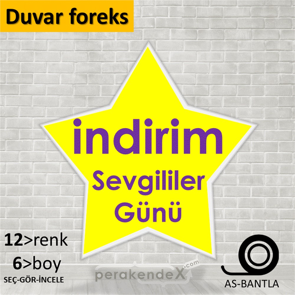 Sevgililer Günü indirim SERT PLASTİK POSTER,  AFİŞ -yıldız,tek yön baskı