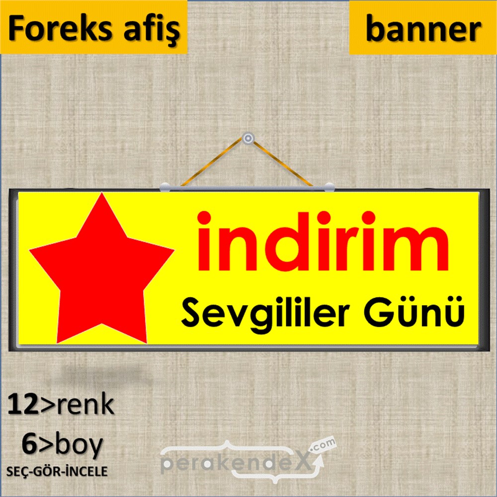 Sevgililer Günü indirim SERT PLASTİK POSTER,  AFİŞ (BANNER) -dikdörtgen,tek yön baskı