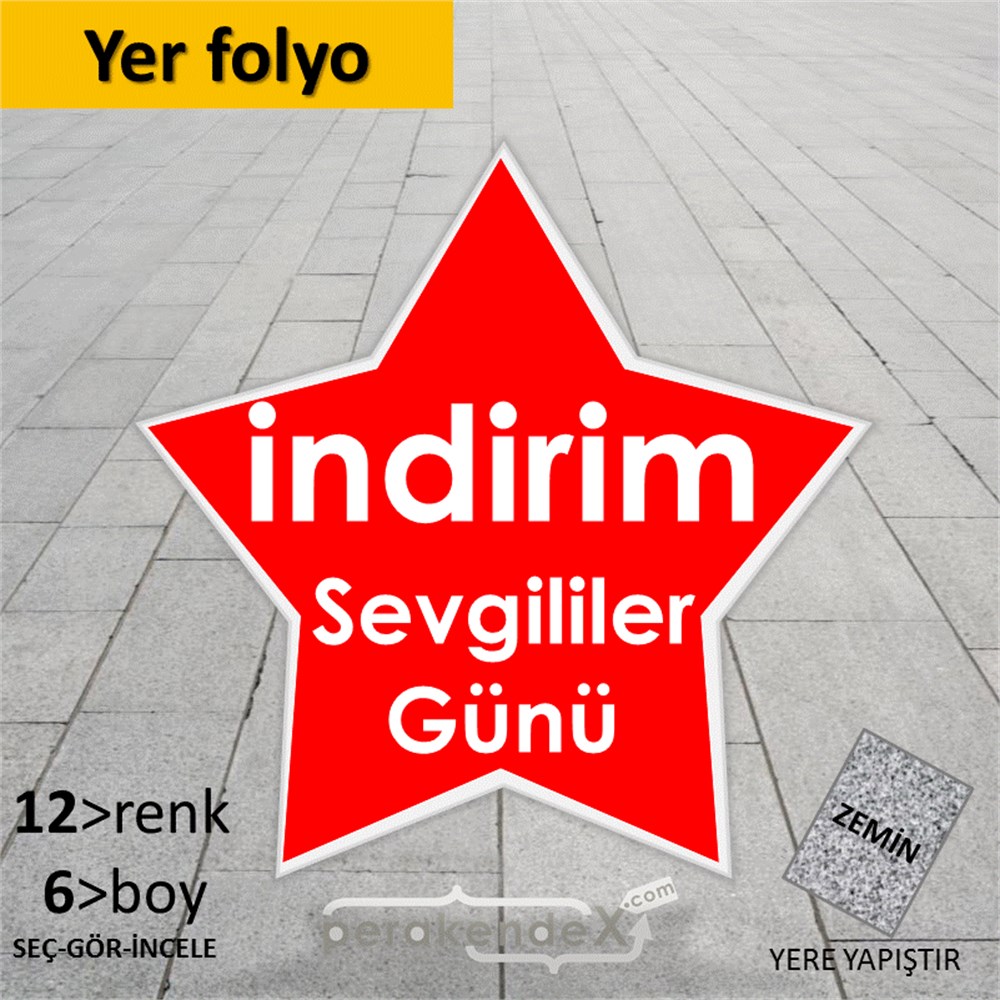 Sevgililer Günü indirim YER - ZEMİN FOLYO,  VİNİL -yıldız,tek yön baskı