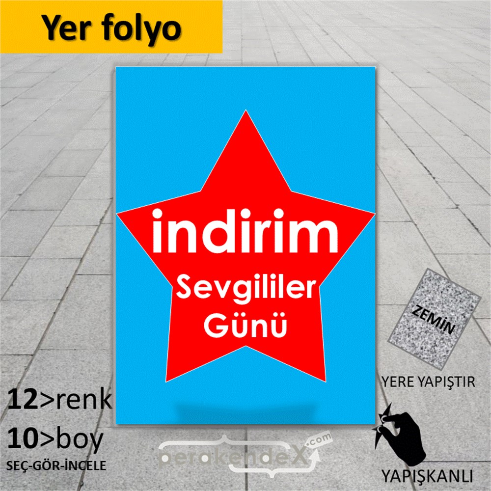 Sevgililer Günü indirim YER - ZEMİN FOLYO,  VİNİL -dikdörtgen,tek yön baskı