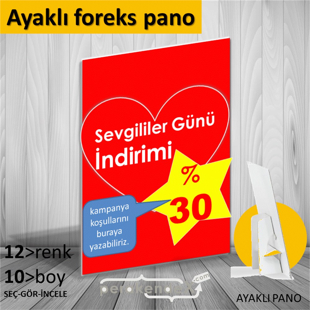 Sevgililer Günü İndirimi KARTON AYAKLI POSTER,  PANO -dikdörtgen,tek yön baskı