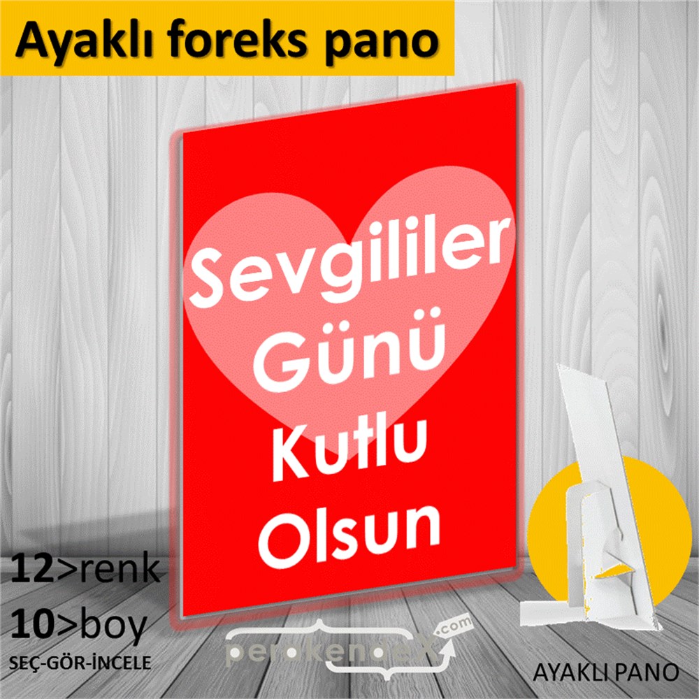sevgililer günü kutlu olsun  KARTON AYAKLI POSTER,  PANO -dikdörtgen,tek yön baskı