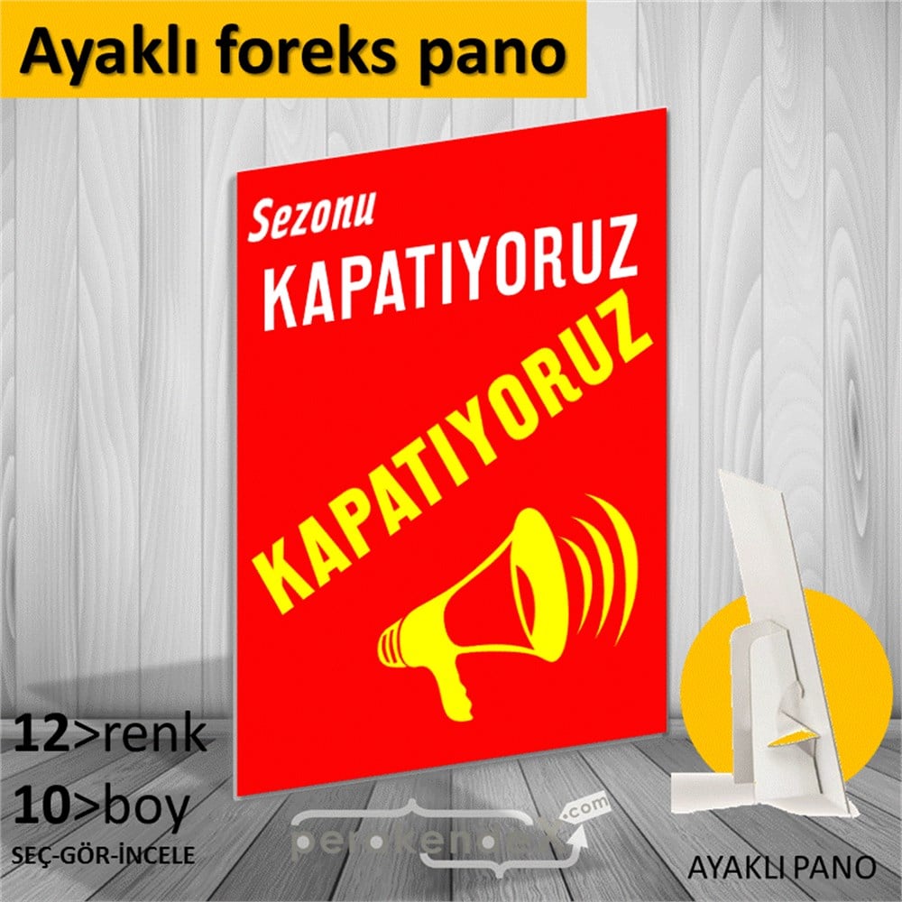 sezonu kapatıyoruz AYAKLI REKLAM PANOSU -dikdörtgen,tek yön baskı