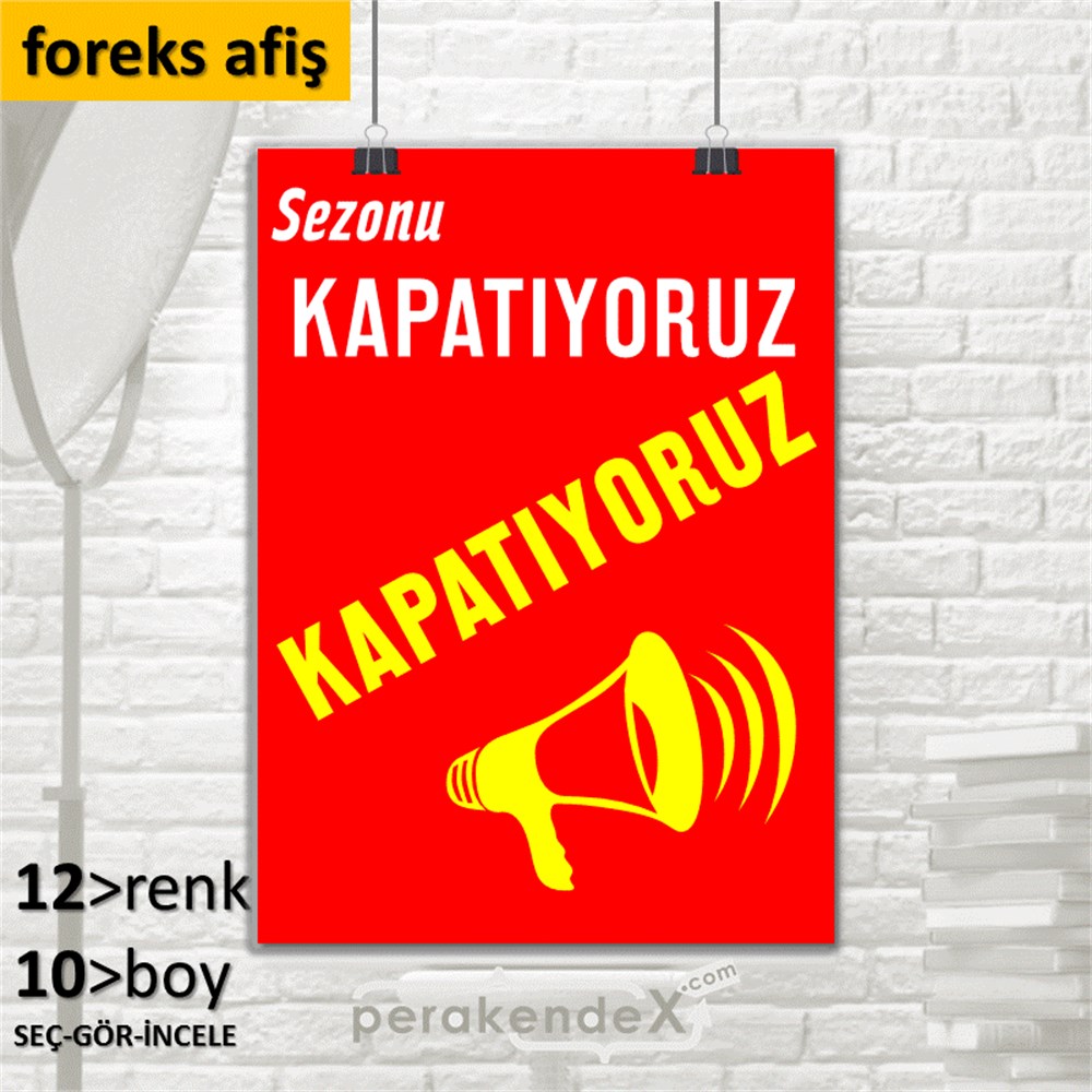 sezonu kapatıyoruz SERT PLASTİK POSTER -dikdörtgen,tek yön baskı