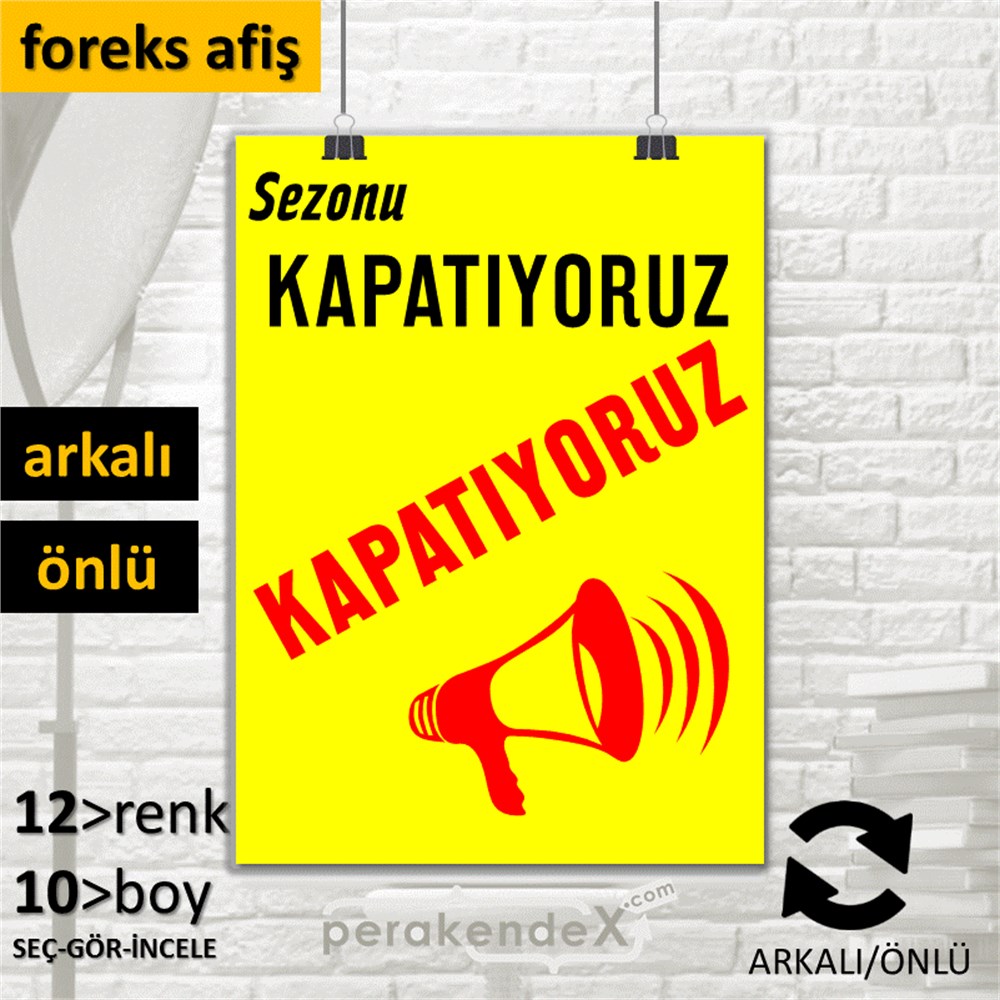 sezonu kapatıyoruz SERT PLASTİK POSTER -dikdörtgen,çift yön baskı