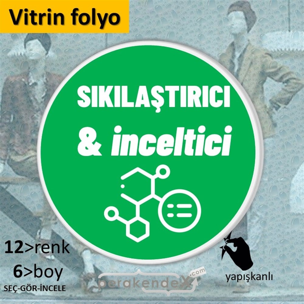 Sıkılaştırıcı Ve İnceltici Ürünler VİTRİN - CAM FOLYO,  VİNİL -oval,tek yön baskıvitrin - cam folyo,  vinil