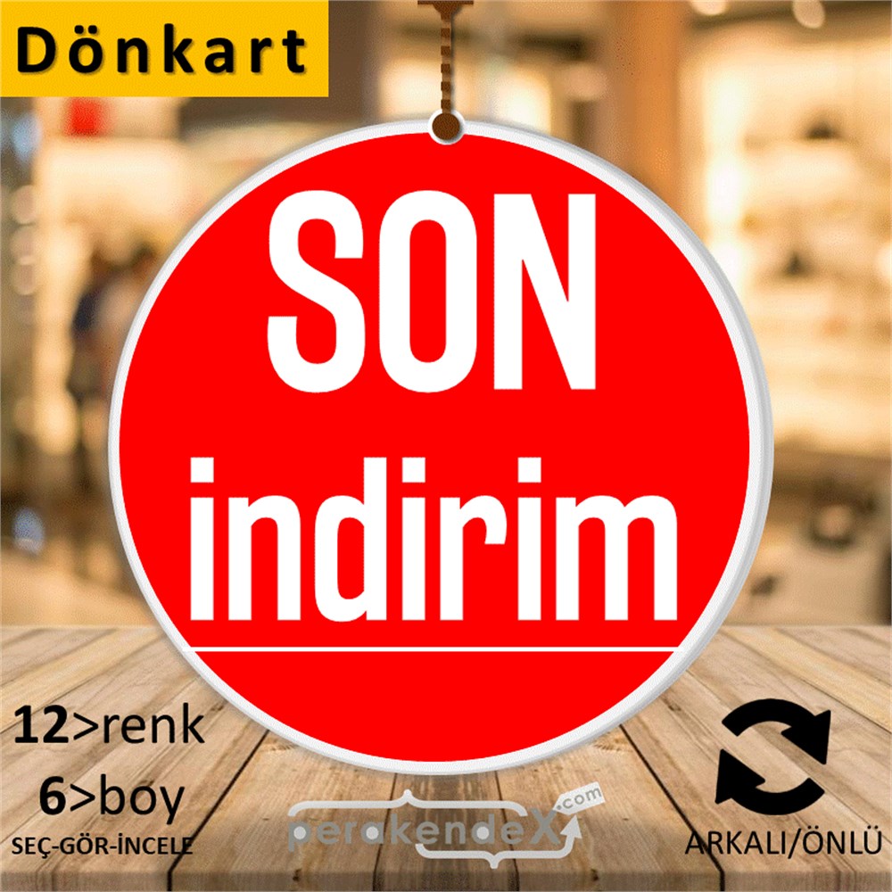 son indirim  DÖNKART -oval,çift yön baskı