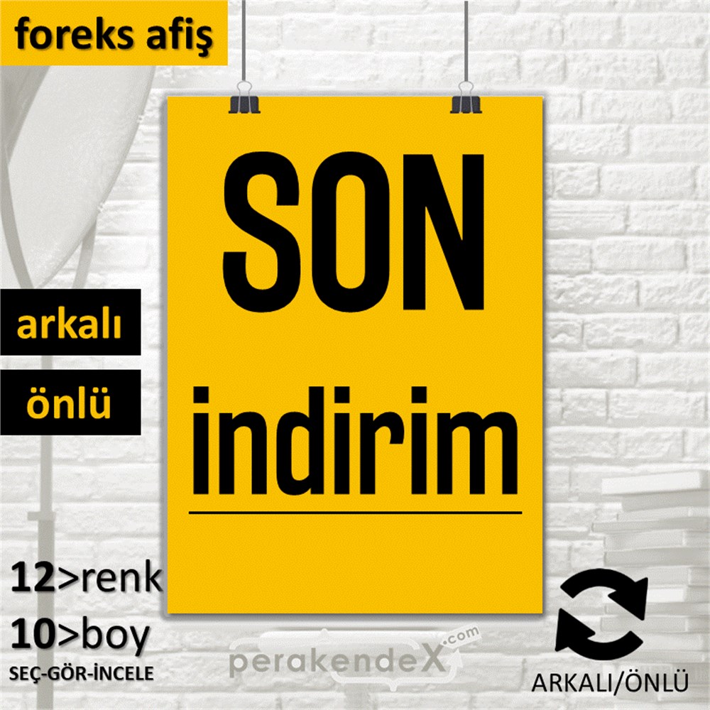 son indirim  SERT PLASTİK POSTER,  AFİŞ -dikdörtgen,çift yön baskı