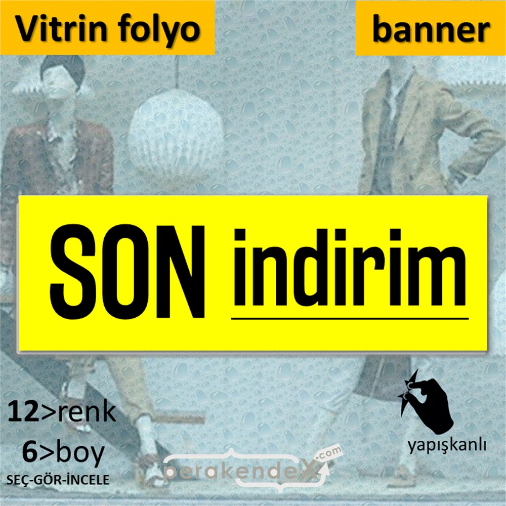 son indirim  VİTRİN, CAM FOLYO,  VİNİL (BANNER) -dikdörtgen,tek yön baskı