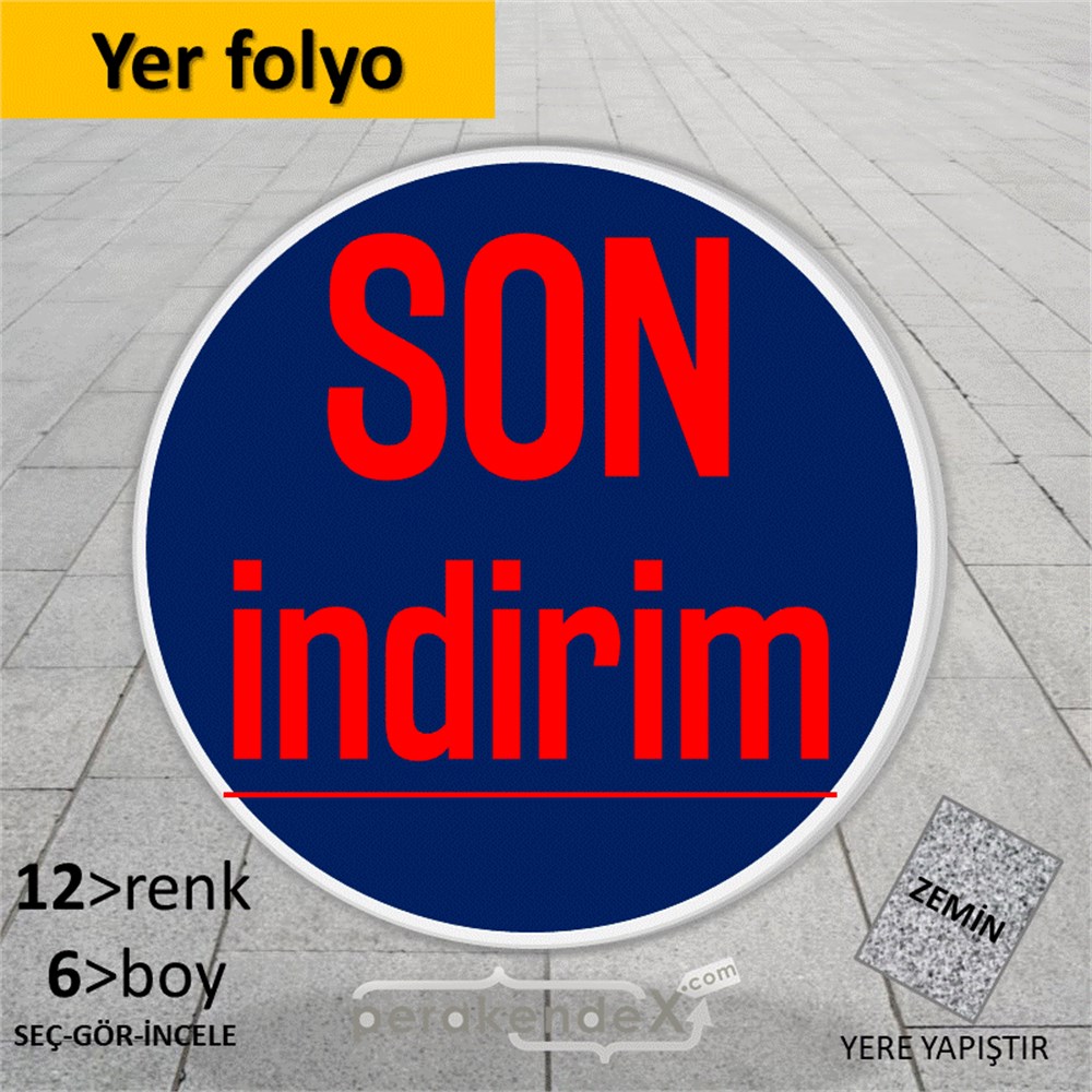 son indirim  YER - ZEMİN FOLYO,  VİNİL -oval,tek yön baskı