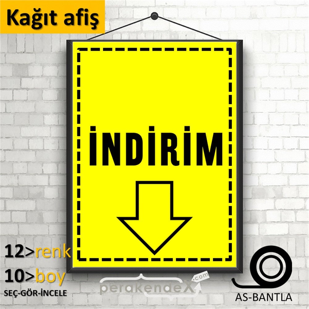standart indirim POSTERİ -dikdörtgen,tek yön baskı