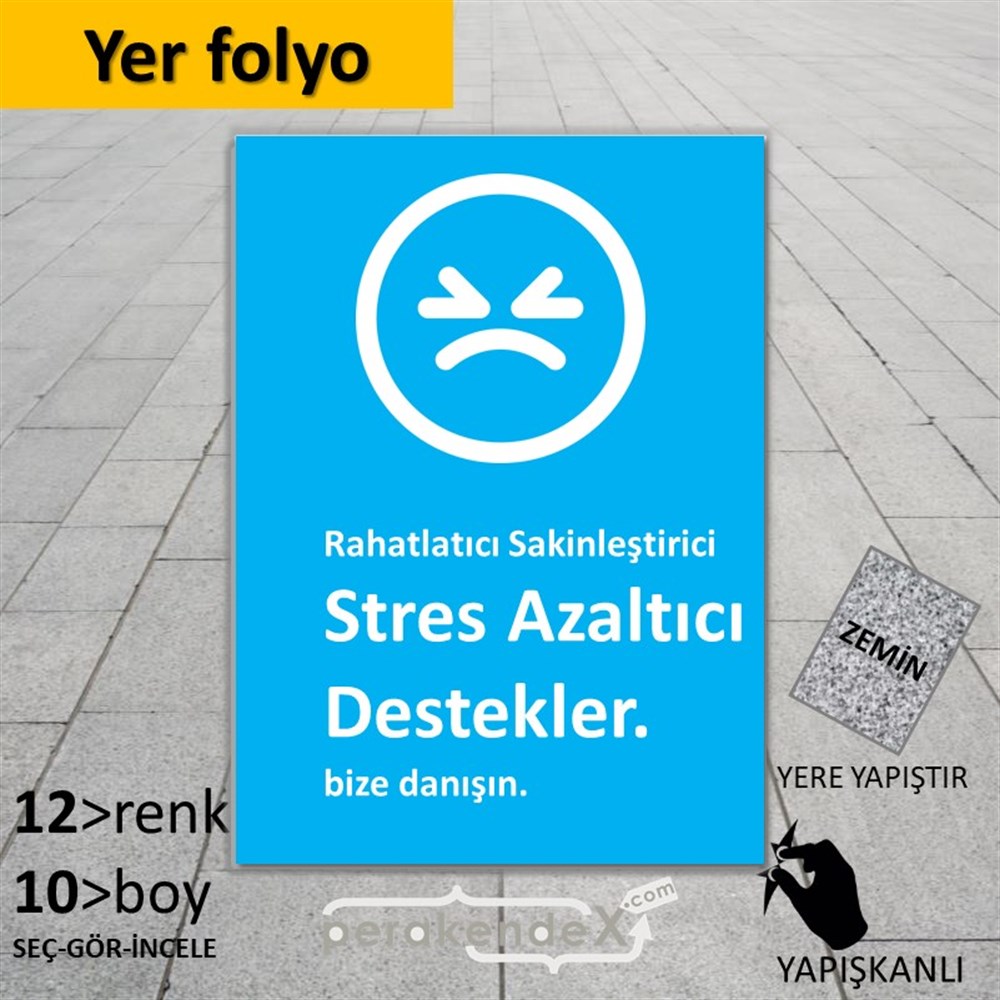 Stres Azaltıcı Destekler  YER - ZEMİN FOLYO,  VİNİL -dikdörtgen,tek yön baskıyer - zemin folyo,  vinil
