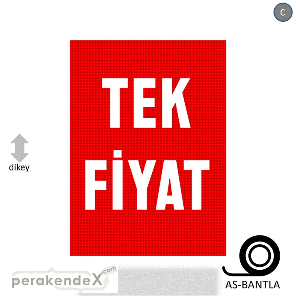 tek fiyat POSTERİ -dikdörtgen,tek yön baskı