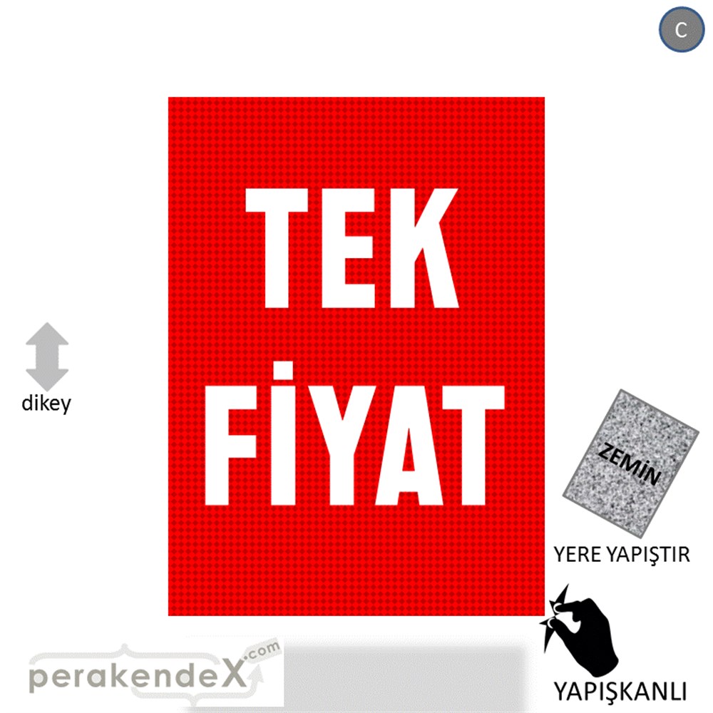 tek fiyat YER ZEMİNE YAPIŞIR -dikdörtgen,tek yön baskı
