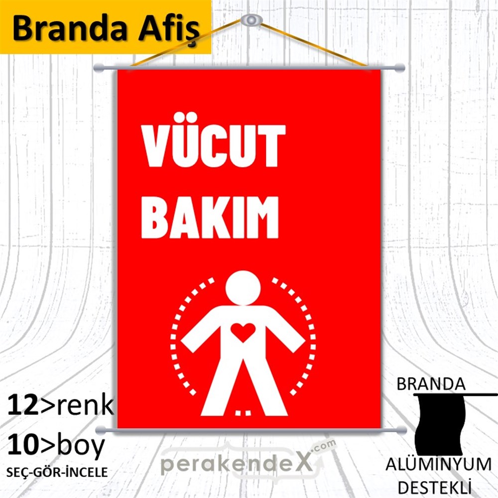 Vücut Bakım Ürün Yazısı BRANDA POSTER,  AFİŞ -dikdörtgen,tek yön baskıbranda poster,  afiş