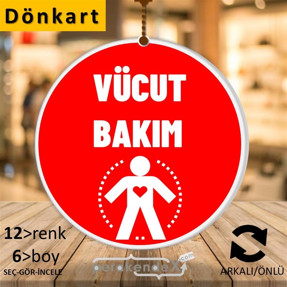 Vücut Bakım Ürün Yazısı DÖNKART -oval,çift yön baskıdön-kart