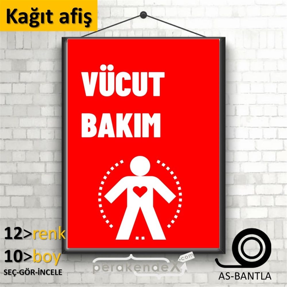 Vücut Bakım Ürün Yazısı KAĞIT POSTER,  AFİŞ -dikdörtgen,tek yön baskıkağıt poster,  afiş