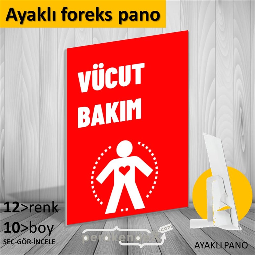 Vücut Bakım Ürün Yazısı KARTON AYAKLI POSTER,  PANO -dikdörtgen,tek yön baskıkarton ayaklı poster,  pano